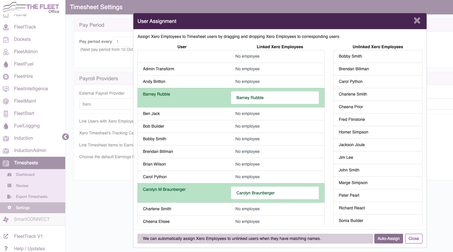 Timesheets Xero Integration The Fleet Office